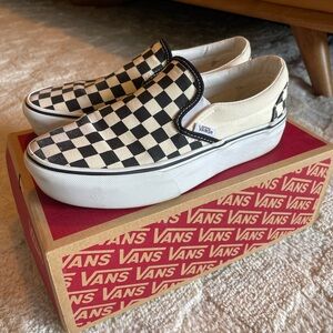 Vans Platform Slip On Checkered Sneakers